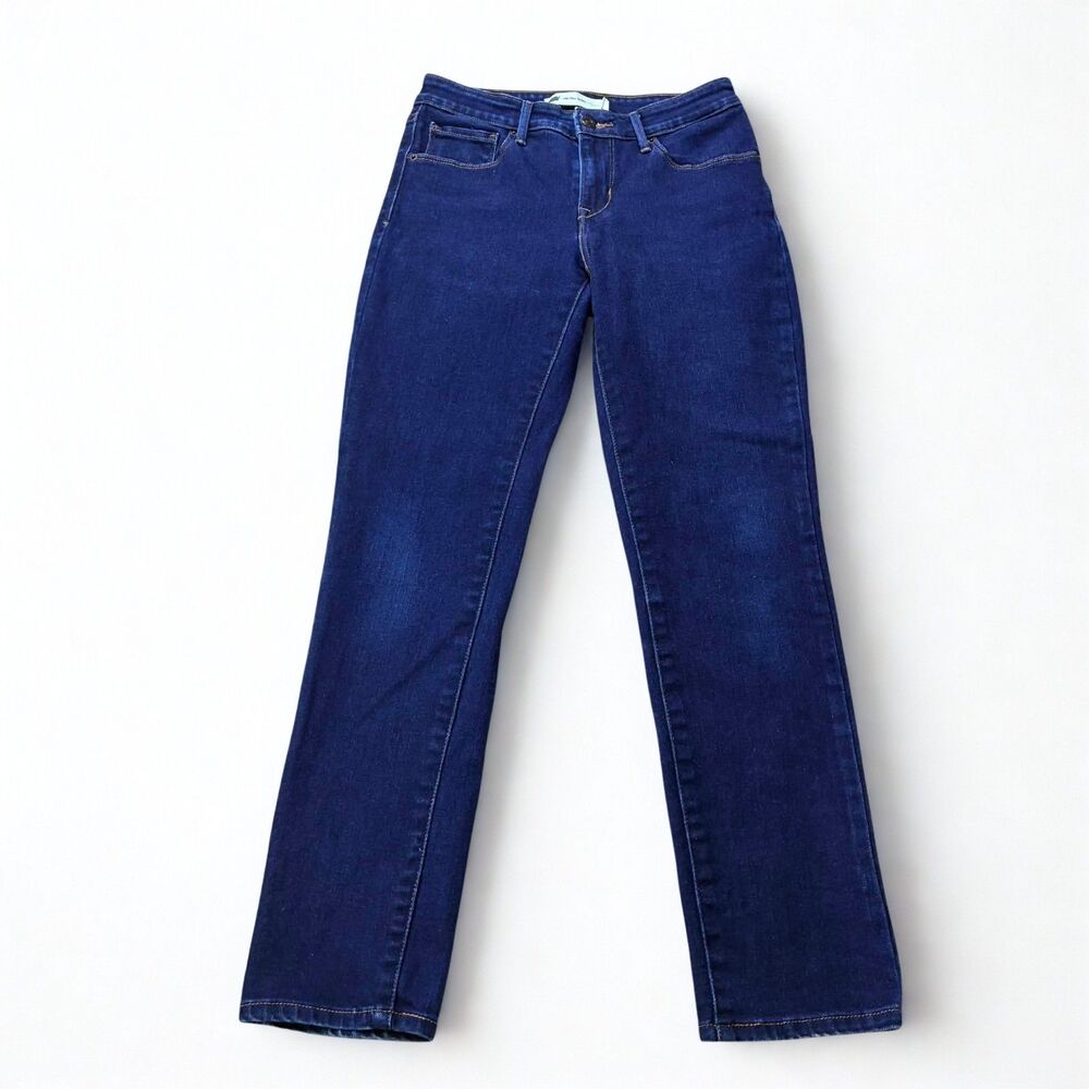 Levis Mid Rise Skinny Jeans Womens 6P Dark Wash Stretch Denim Petite 27x26